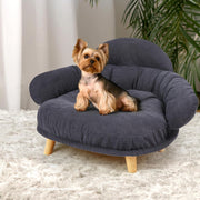 Elevated Wooden Pet Sofa with Washable Cushion – 3 Options