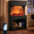 2000W Electric Fireplace Heater with Mantel, Powerful Space Heaters with 6-Color LED Flame, 2 Heating Levels, 12H Timer, Lower Storage, Overheat Protection for Indoor Use, Black