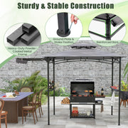 BBQ Gazebo with Side Awning, Shelves & Hooks
