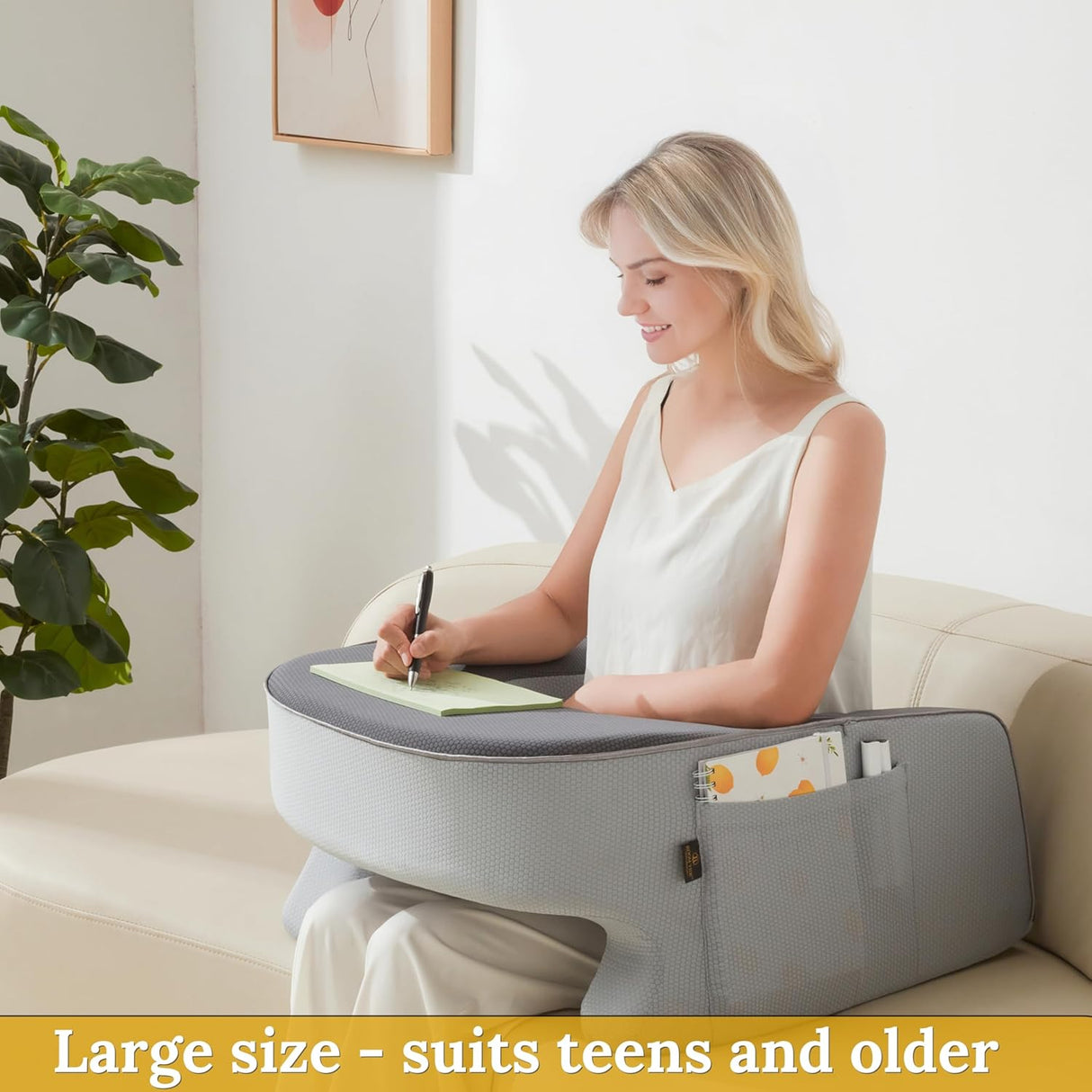 Lap Desk Pillow - Gaming Pillow, Reading Pillow, Laptop Desk for Bed, Couch Desk, Luxurious Lap Pillow Desk Supports Arms Shoulders Neck, Memory Foam