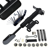 A35 Bike Repair Kit - 120 PSI Mini Pump & 16 in 1 Bicycle Multi Tool with Handy Bag Included Glueless Tire Tube Patches & Tire Levers