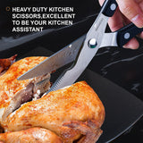 Knife Set Black, Knives Set for Kitchen Full Tang Steel Steak Knife Set(8)+Chef's Knives(6),Kitchen Shears(19-in-1)…