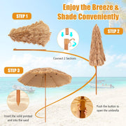 7-Tier Thatched Tiki Patio Umbrella with Tilt