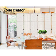 8-Panel White Pine & Woven-Paper Folding Room Divider