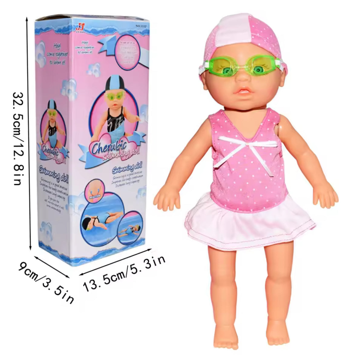 Swimmer Doll Water For Bathtub Pool Bath Time Play Shower Play