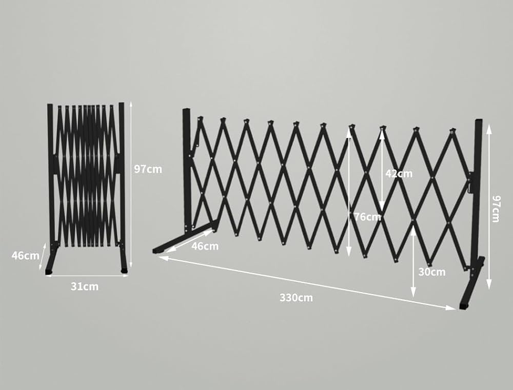 White Expandable Metal Barrier Fence for Indoor or Outdoor Use
