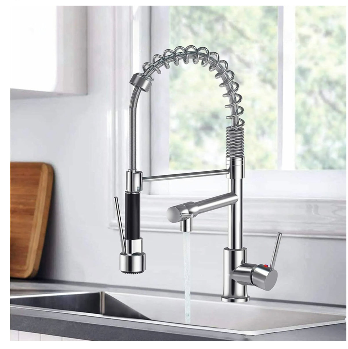 Chrome Pull-Out Kitchen Mixer Tap – 360° Swivel