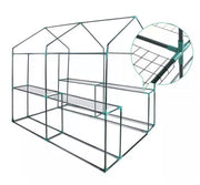 1.9 m Walk-In Greenhouse with 4 Shelves & PVC Cover