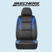 Memory Foam Car Seat Covers, Leather & Mesh Thick Protection, Black Front Cover, Airbag Compatible, Automotive Comfort & Protection for Most Cars, Trucks, SUVs, Black & Memory Foam (SK01055)