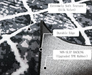 Black & Grey Soft Non-Slip Area Rug