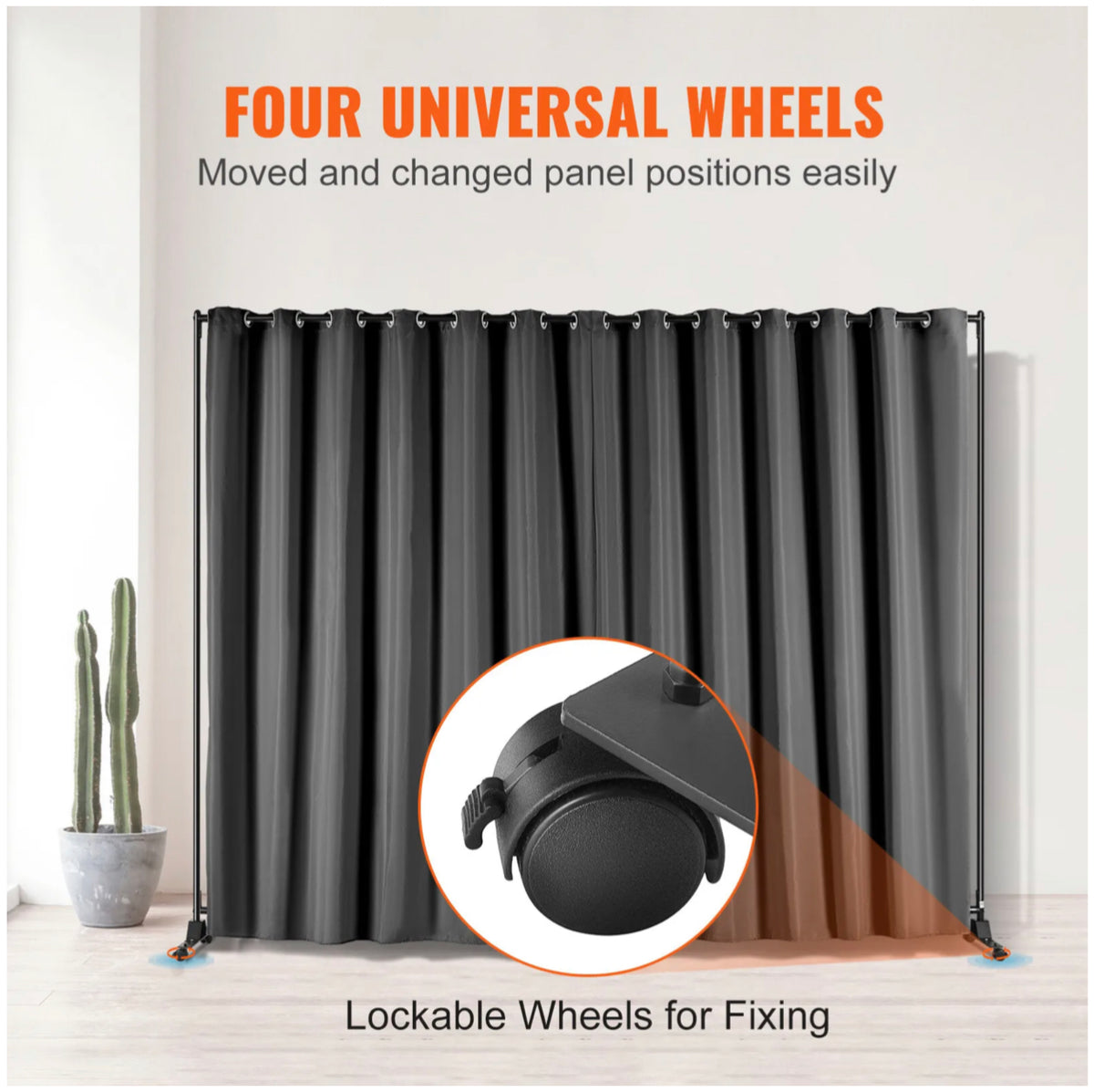 301 × 240 cm Rolling Curtain Room Divider – 2 In-Stock Colours