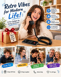 Retro USB-C Wired Phone Handset with Microphone & Volume Control
