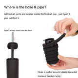 Portable Car Smoker Hookah Set with Ceramic Tobacco Bowl Cigarette Holder Luxury Shisha Smoking Accessories