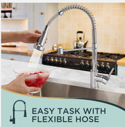 Chrome Pull-Out Kitchen Tap with 2-Mode Sprayer