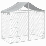 Galvanised-Steel Outdoor Dog Kennel with Roof