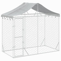 Galvanised-Steel Outdoor Dog Kennel with Roof