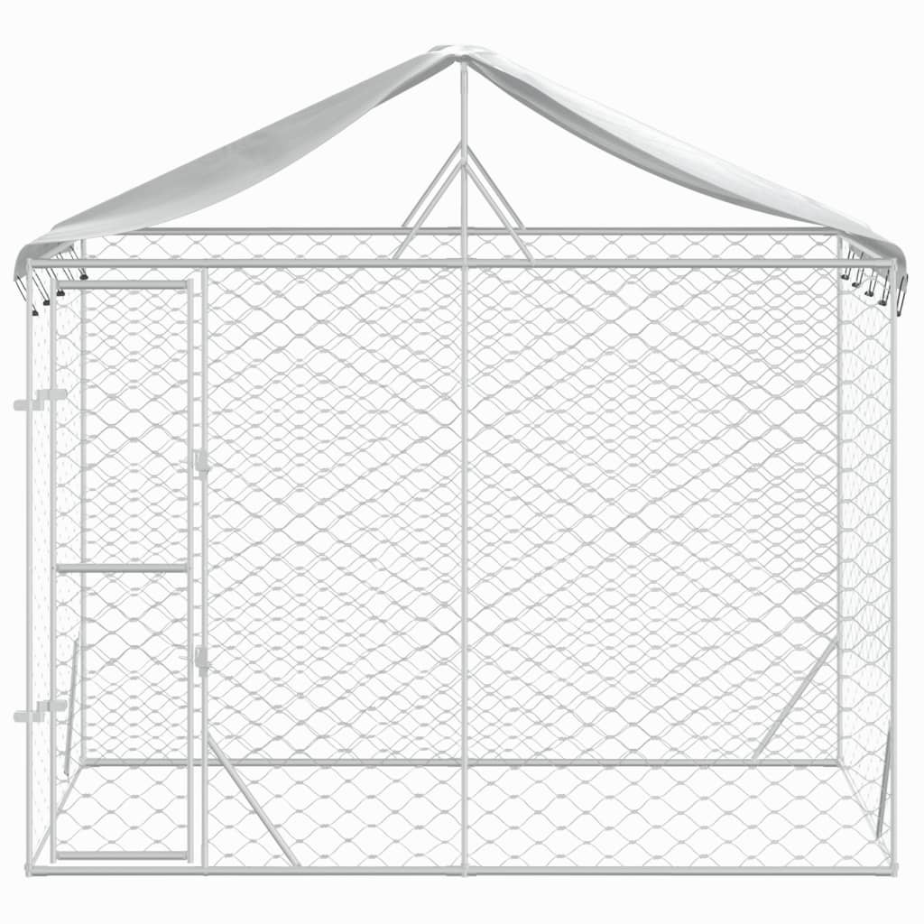 Galvanised-Steel Outdoor Dog Kennel with Roof