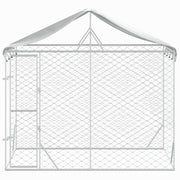 Galvanised-Steel Outdoor Dog Kennel with Roof