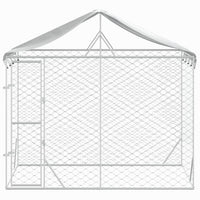 Galvanised-Steel Outdoor Dog Kennel with Roof