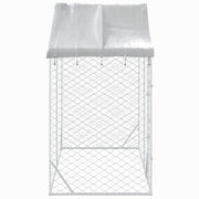 Galvanised-Steel Outdoor Dog Kennel with Roof