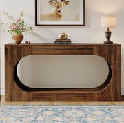 Rustic-Brown Wood Console Table