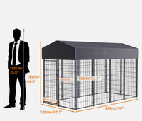 Painted-Iron Dog Kennel Run with 210D Oxford Cover – 3 Sizes
