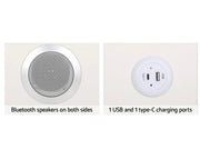 Smart Bedside Table 2 Drawers with Wireless Charging Ports LED Lights
