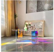 Iridescent Acrylic Oval Coffee Table