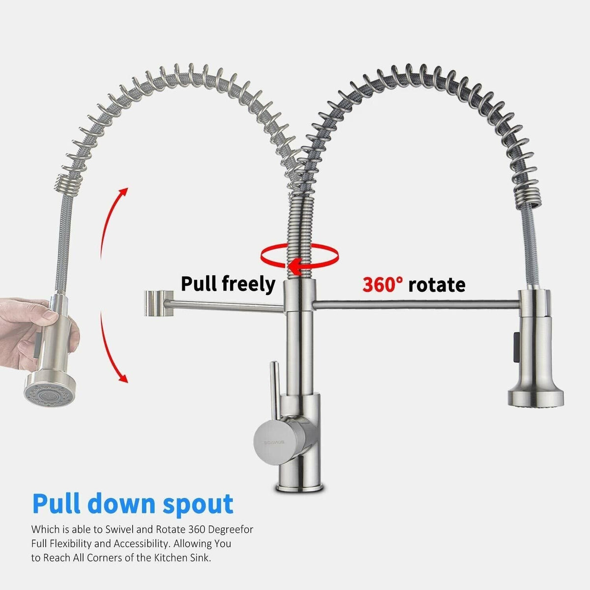 Kitchen Sink Mixer Taps Pull Out Laundry 360° Swivel Faucet Tap Black AU