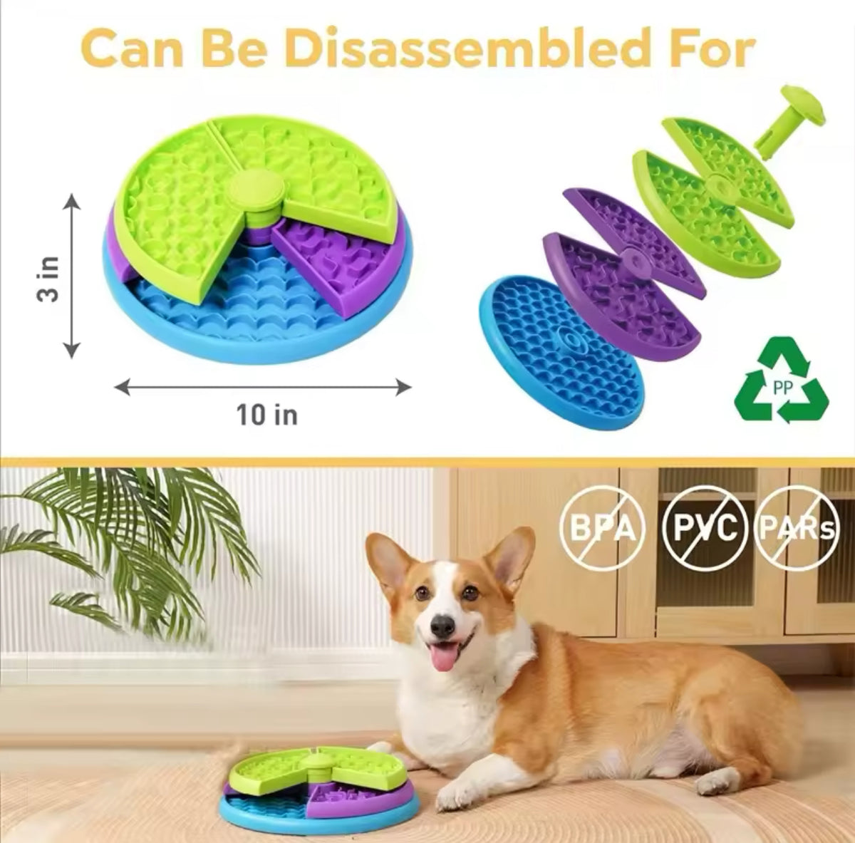 3-Layer Interactive Pet Puzzle Slow Feeder