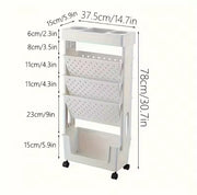 5-Tier Mobile Bookcase – White