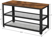 Vintage 3-Tier Shoe Bench with Seat