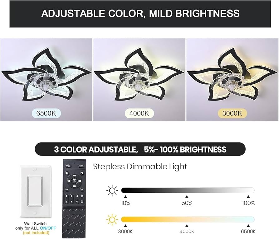 62.5 cm Low-Profile Ceiling Fan Light with Remote & App