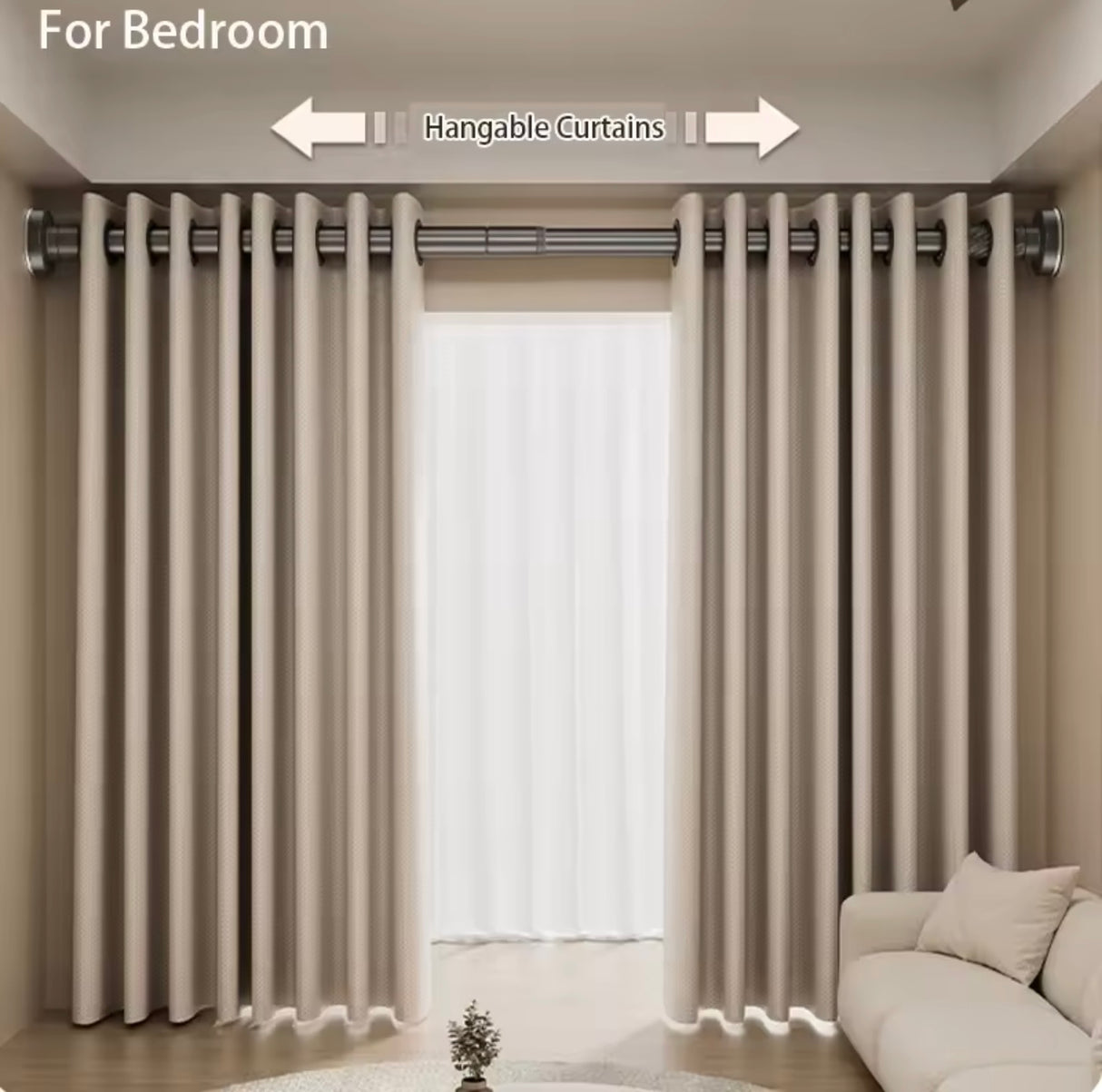 Adjustable Stainless Steel Drying Rack,Telescopic Curtain Rod for Bathroom,No Punch Expandable Pole for Clothes Quilt