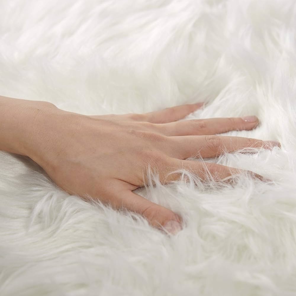 60 × 180 cm Pink Faux-Sheepskin Fur Runner