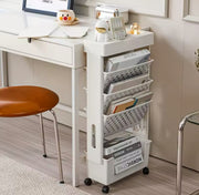 5-Tier Mobile Bookcase – White