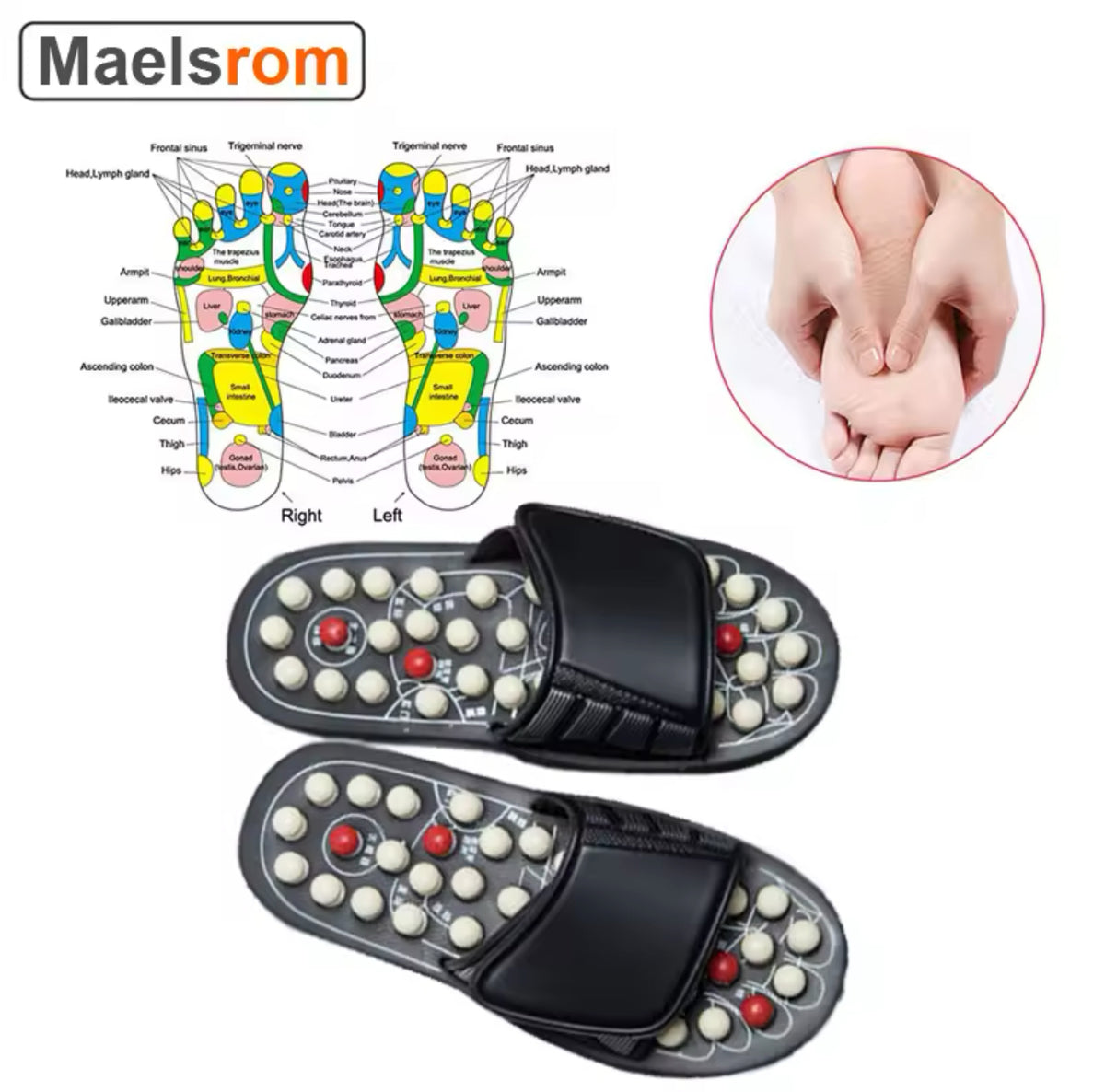Textured Acupressure Massage Slippers – Multiple Sizes & Colours