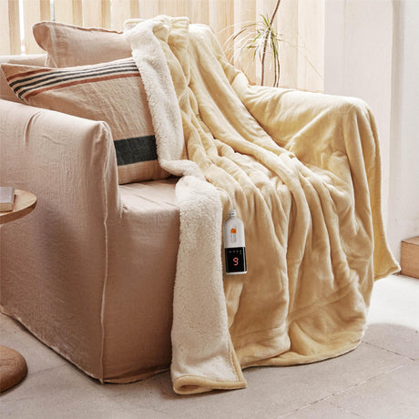 GOTCOZY Heated Blanket Electric Throw - 130x160cm Electric Blanket with 6 Heating Levels & 10 Hours Auto-Off Overheat Protection Soft Silky Plush Heating Blanket Machine Washable(Green)
