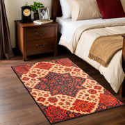 Caramel-Beige Vintage Washable Indoor Area Rug