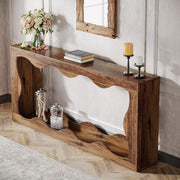 160 cm Farmhouse Console Table with Storage – Brown