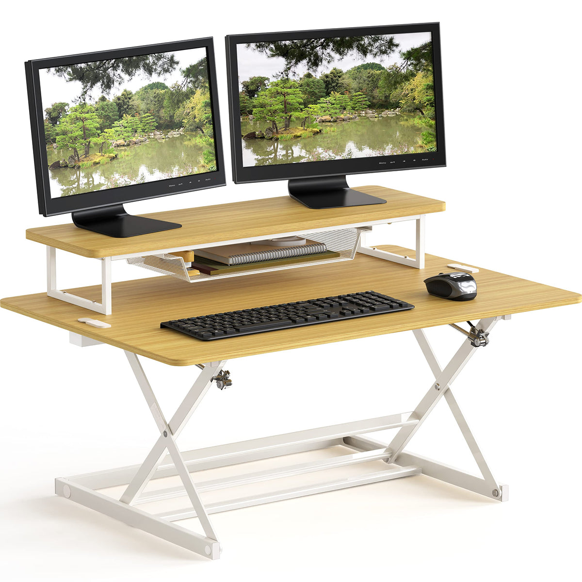 36-Inch Height Adjustable Standing Desk Converter Sit to Stand Riser Workstation