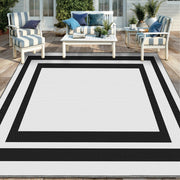 150 × 245 cm Black & White Reversible Outdoor Mat