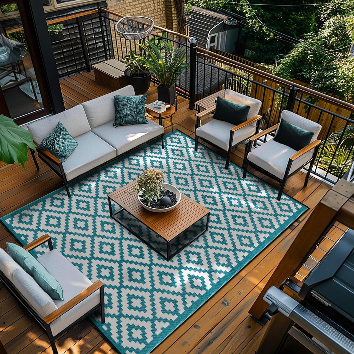 180 × 270 cm Nirvana Reversible Plastic Outdoor Rug
