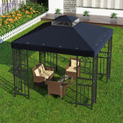 10 x 10 ft Double-Tier Gazebo Replacement Canopy – Black