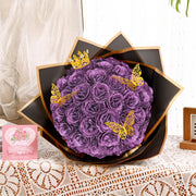 DIY Glitter Rose Bouquet Kit – 24 Artificial Roses