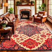 Caramel-Beige Vintage Washable Indoor Area Rug