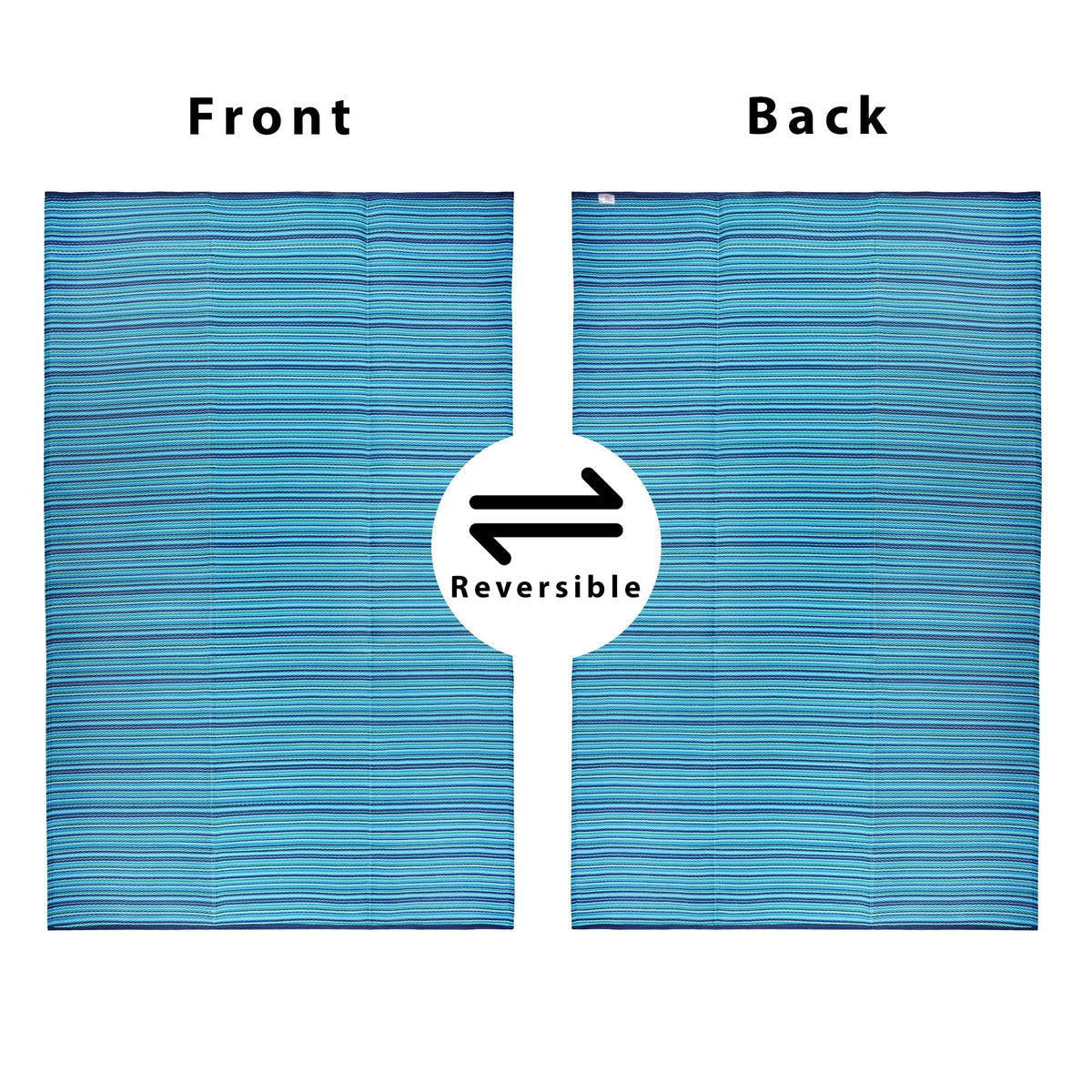 180 × 180 cm Turquoise Reversible Plastic Outdoor Rug