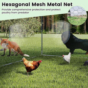310 × 170 × 190 cm Galvanised Walk-In Poultry Run with Oxford Canopy