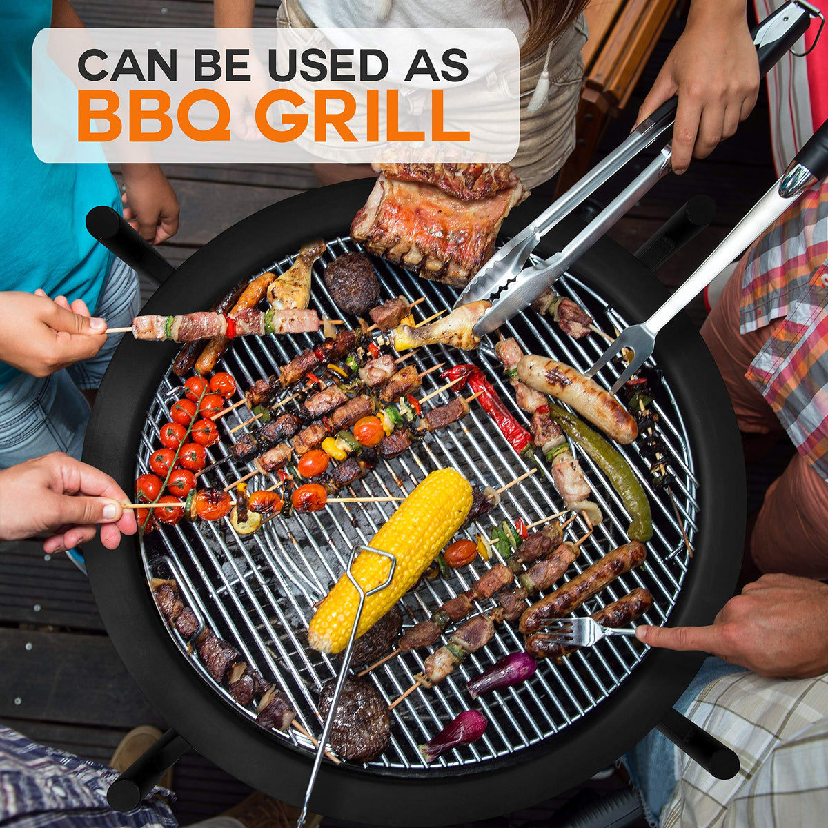 66 cm 2-in-1 Wood Fire Pit & BBQ Grill