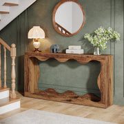 160 cm Farmhouse Console Table with Storage – Brown